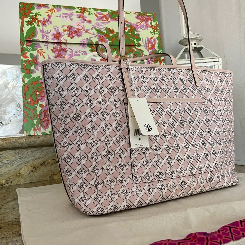 New Tory Burch geo logo targe zip tote - Picture 3 of 10